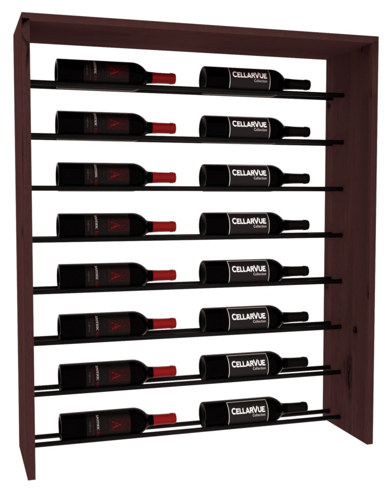 InstaCellar 35" Horizontal Top Display – Black Metal Rods – Knotty Alder / Walnut stained