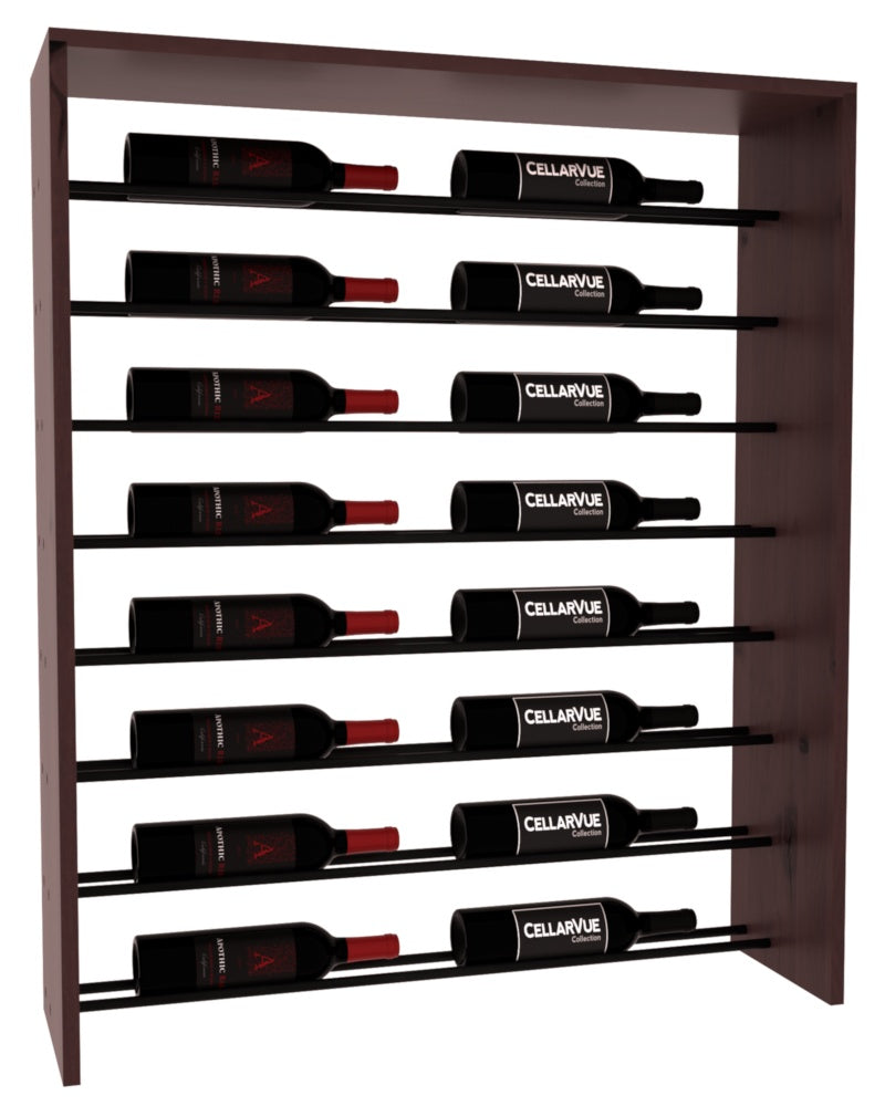 InstaCellar 35" Horizontal Top Display – Black Metal Rods – Knotty Alder / Walnut stained