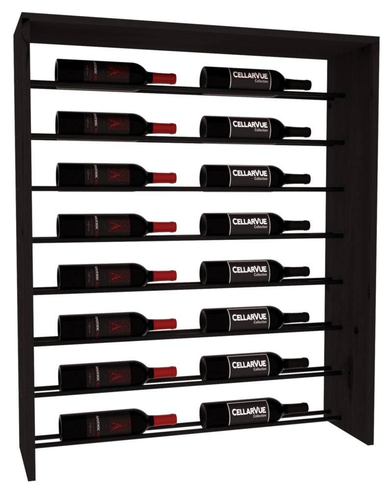 InstaCellar 35" Horizontal Top Display – Black Metal Rods – Knotty Alder / Black stained