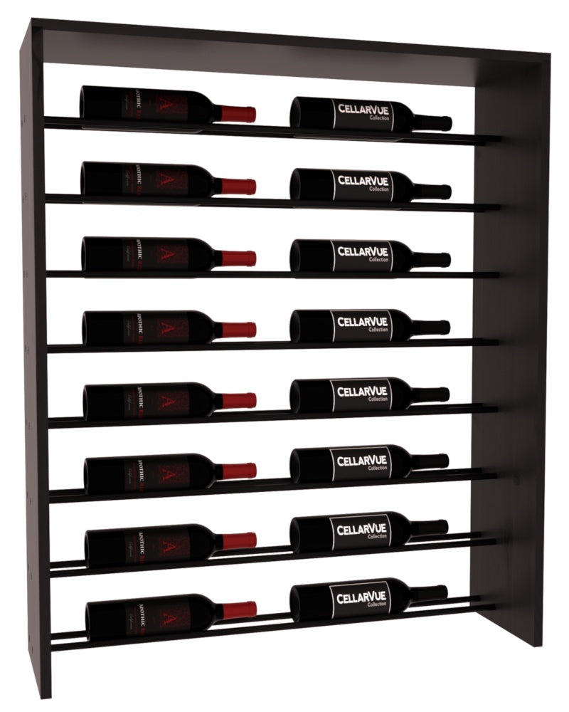 InstaCellar 35" Horizontal Top Display – Black Metal Rods – Knotty Alder / Black stained