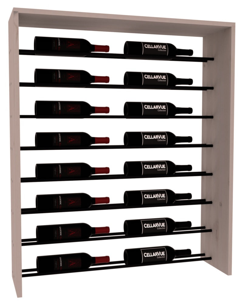 InstaCellar 35" Horizontal Top Display – Black Metal Rods – Knotty Alder / Greywash stained