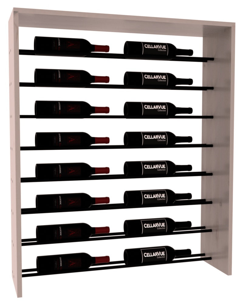 InstaCellar 35" Horizontal Top Display – Black Metal Rods – Knotty Alder / Greywash stained