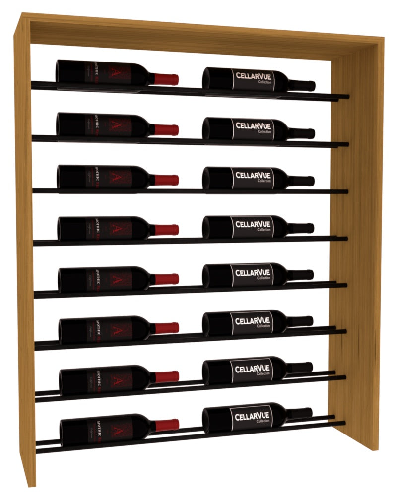 InstaCellar 35" Horizontal Top Display – Black Metal Rods – Grand Mahogany / Oak stained