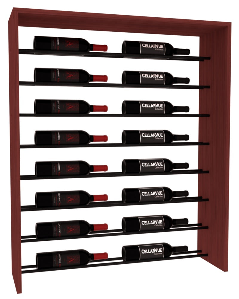InstaCellar 35" Horizontal Top Display – Black Metal Rods – Grand Mahogany / Cherry stained