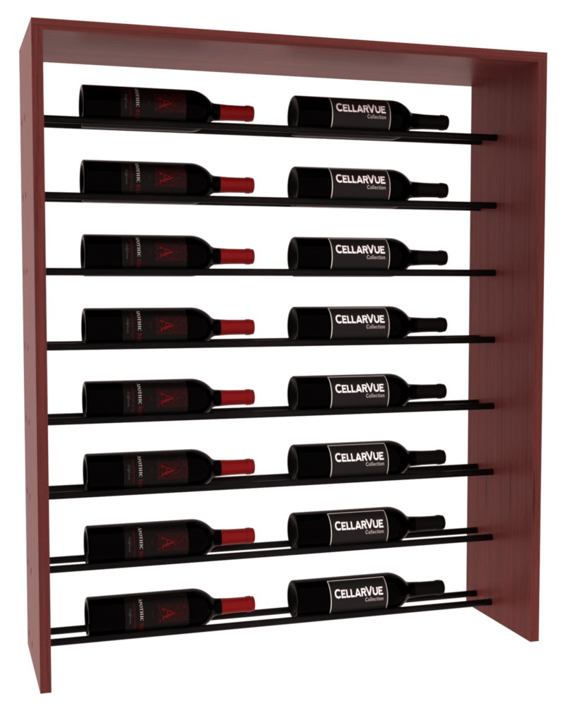 InstaCellar 35" Horizontal Top Display – Black Metal Rods – Grand Mahogany / Cherry stained