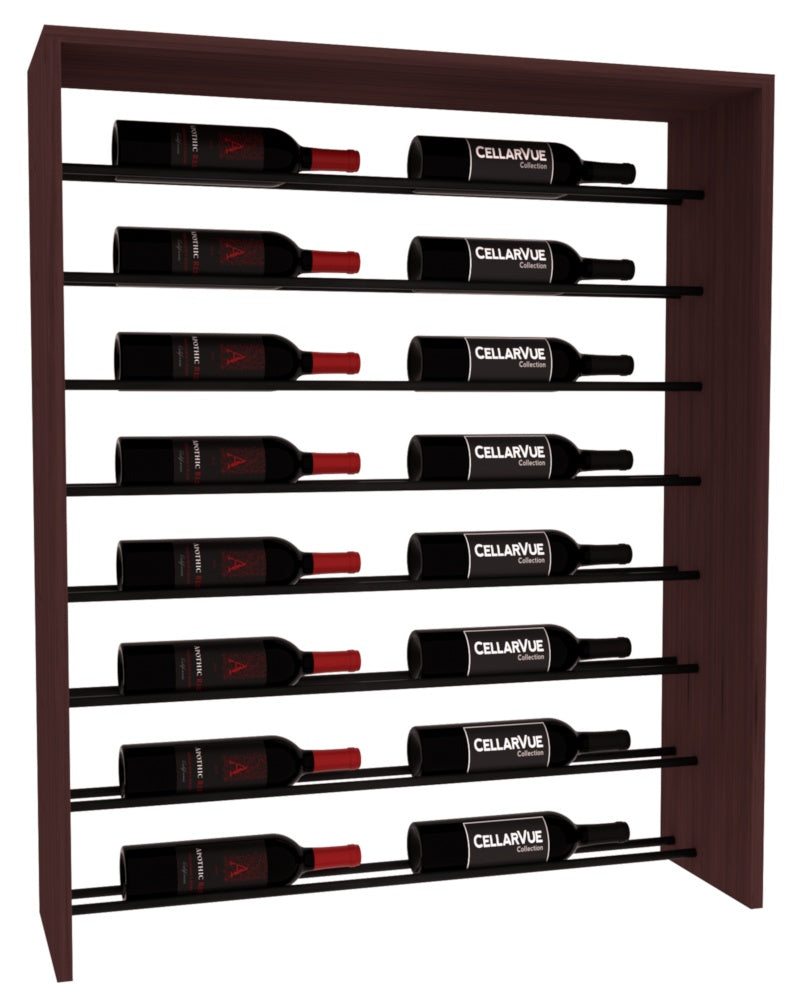 InstaCellar 35" Horizontal Top Display – Black Metal Rods – Grand Mahogany / Walnut stained