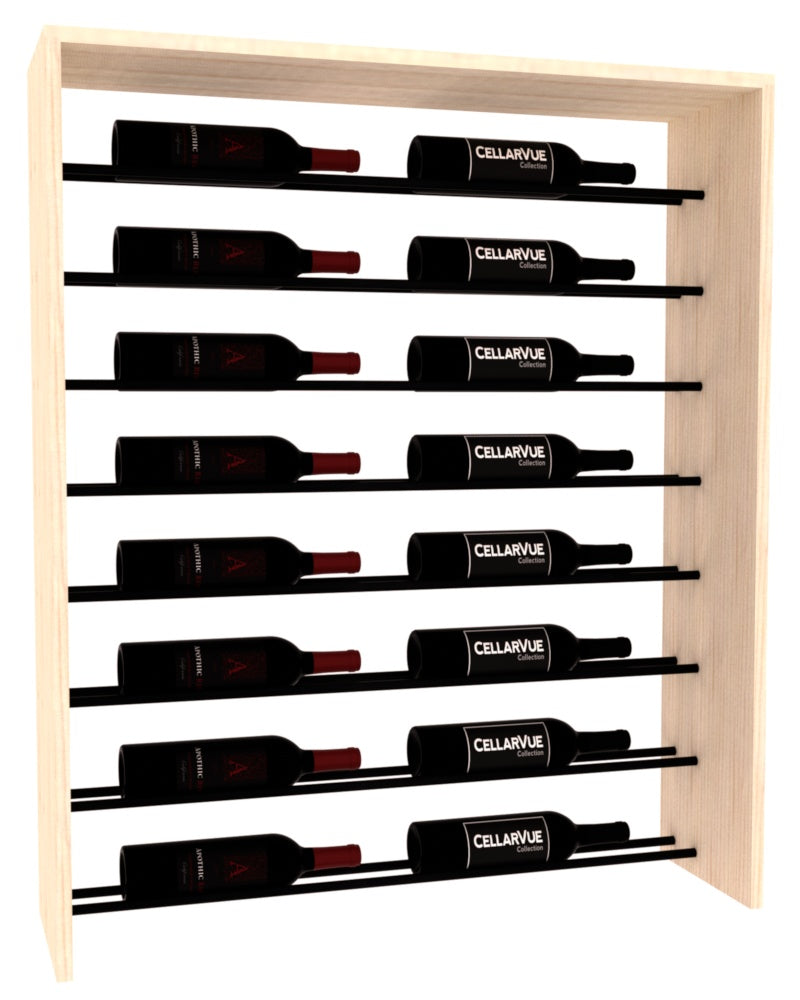 InstaCellar 35" Horizontal Top Display – Black Metal Rods – Ponderosa Pine / Unstained