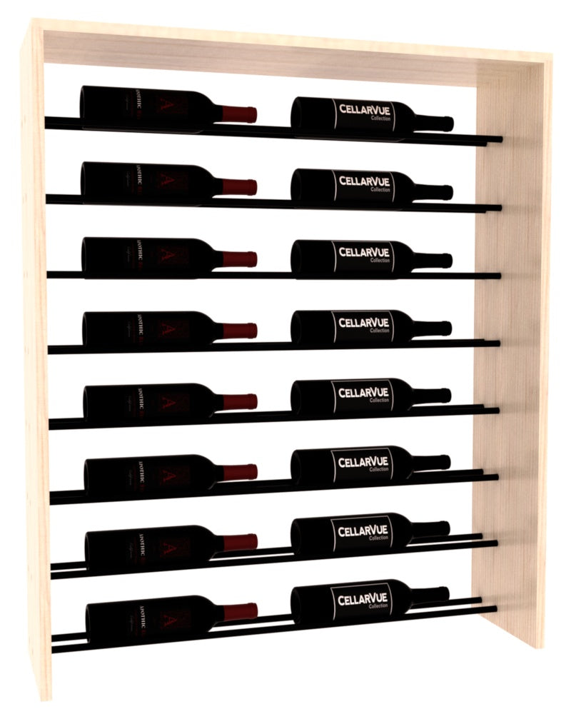 InstaCellar 35" Horizontal Top Display – Black Metal Rods – Ponderosa Pine / Unstained