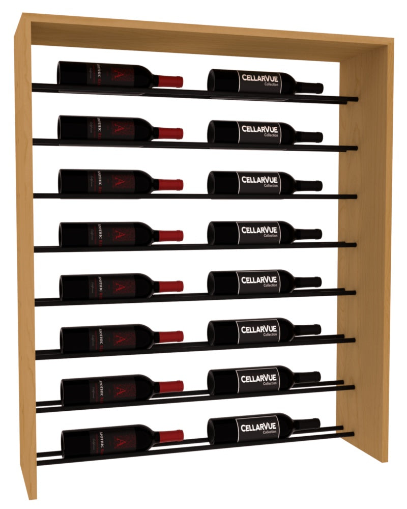 InstaCellar 35" Horizontal Top Display – Black Metal Rods – Ponderosa Pine / Oak stained