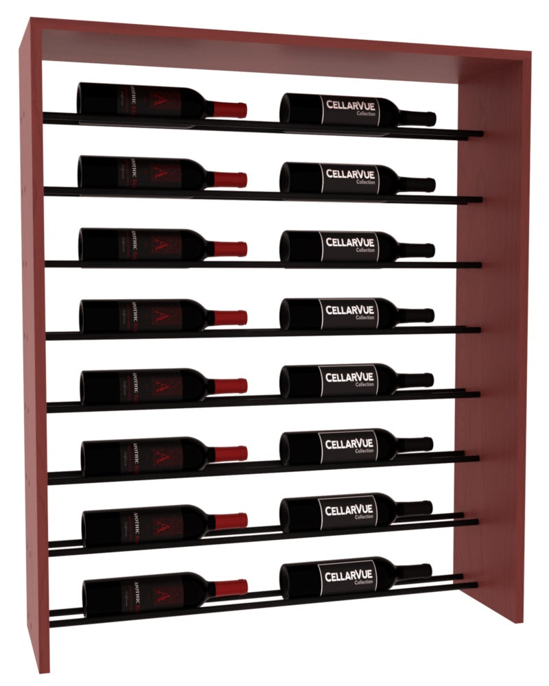 InstaCellar 35" Horizontal Top Display – Black Metal Rods – Ponderosa Pine / Cherry stained