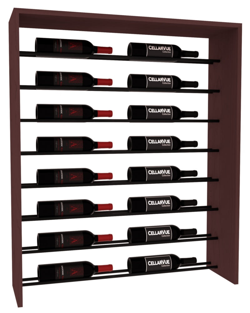 InstaCellar 35" Horizontal Top Display – Black Metal Rods – Ponderosa Pine / Walnut stained