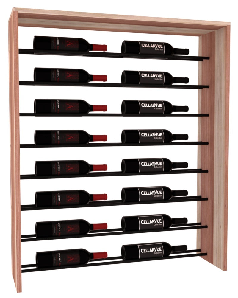 InstaCellar 35" Horizontal Top Display – Black Metal Rods – Premium Redwood / Unstained