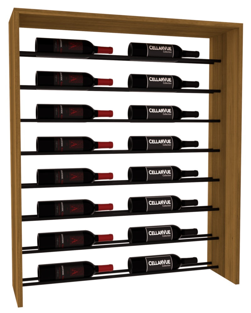 InstaCellar 35" Horizontal Top Display – Black Metal Rods – Premium Redwood / Oak stained