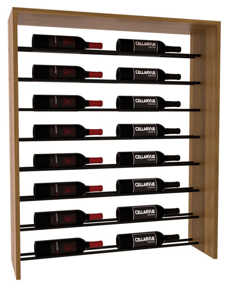 InstaCellar 35" Horizontal Top Display – Black Metal Rods – Premium Redwood / Oak stained