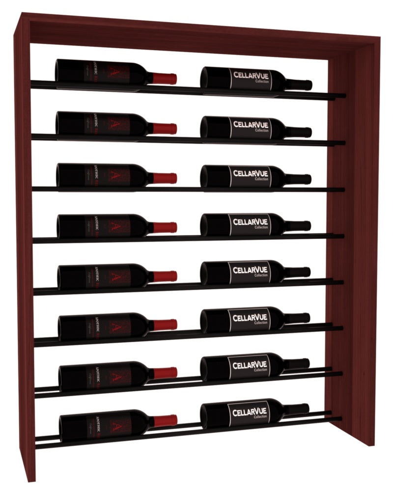 InstaCellar 35" Horizontal Top Display – Black Metal Rods – Premium Redwood / Cherry stained
