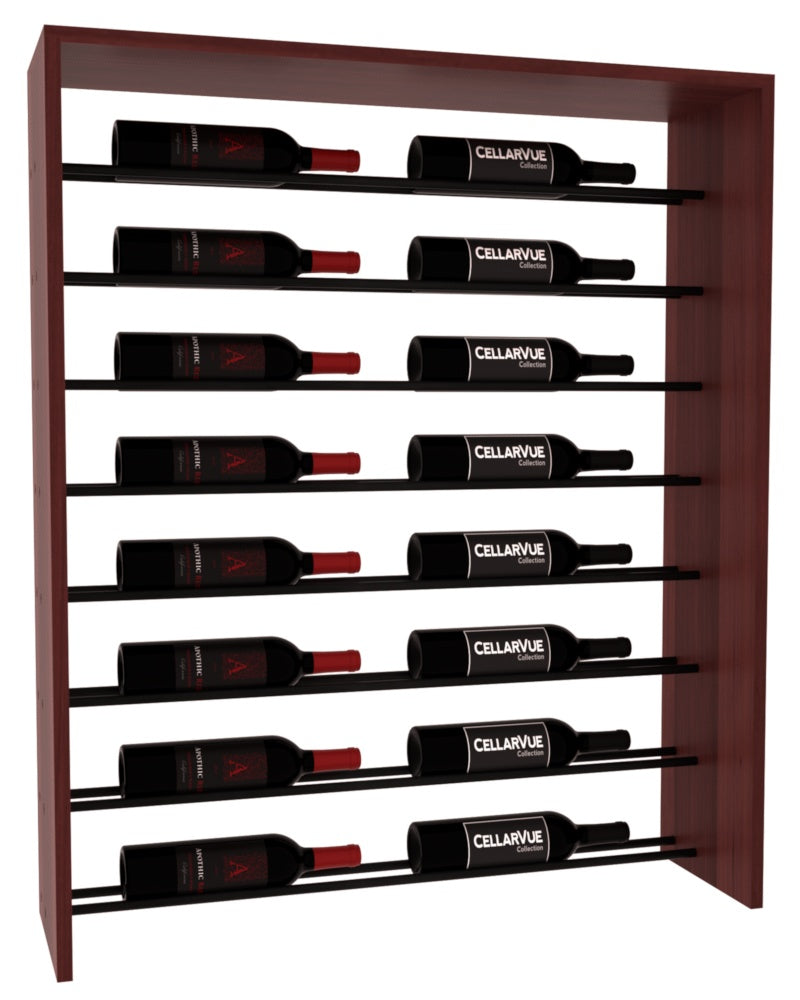 InstaCellar 35" Horizontal Top Display – Black Metal Rods – Premium Redwood / Cherry stained