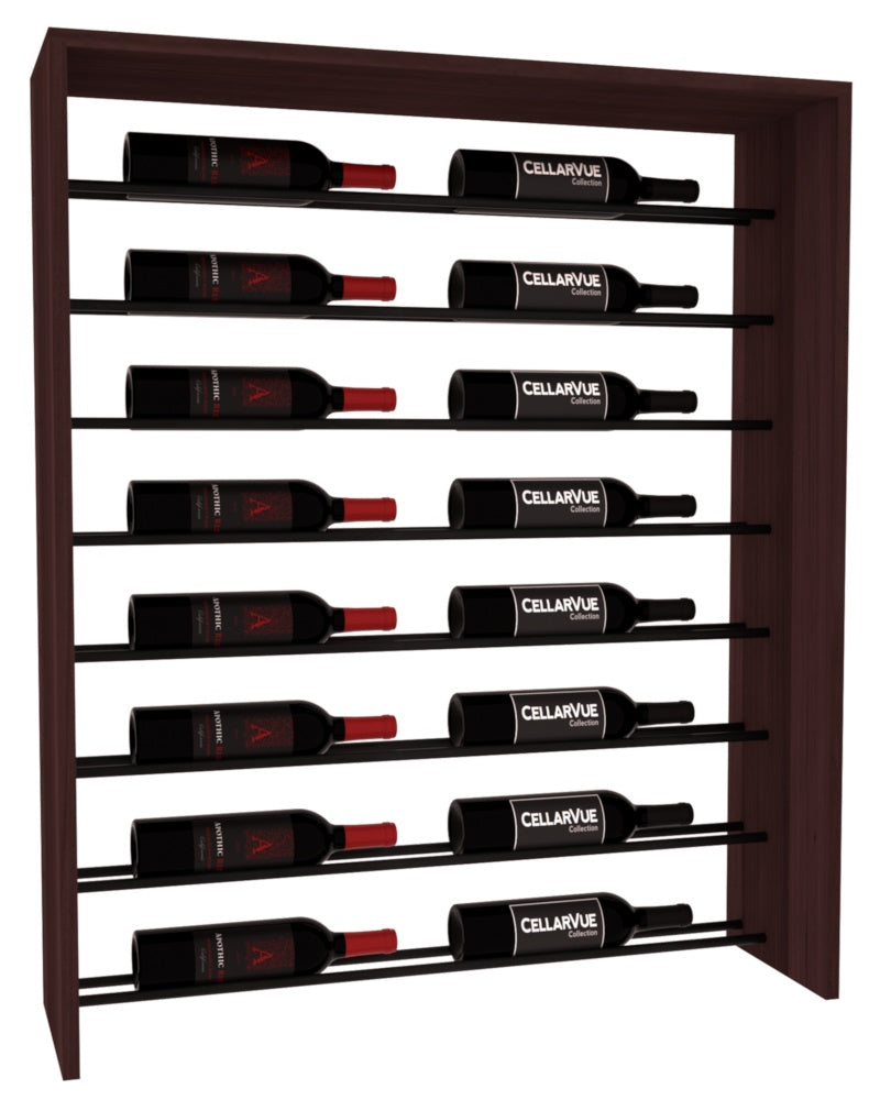 InstaCellar 35" Horizontal Top Display – Black Metal Rods – Premium Redwood / Walnut stained