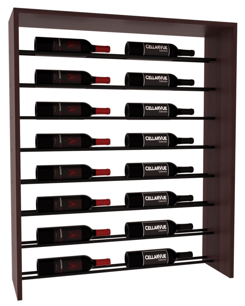 InstaCellar 35" Horizontal Top Display – Black Metal Rods – Premium Redwood / Walnut stained