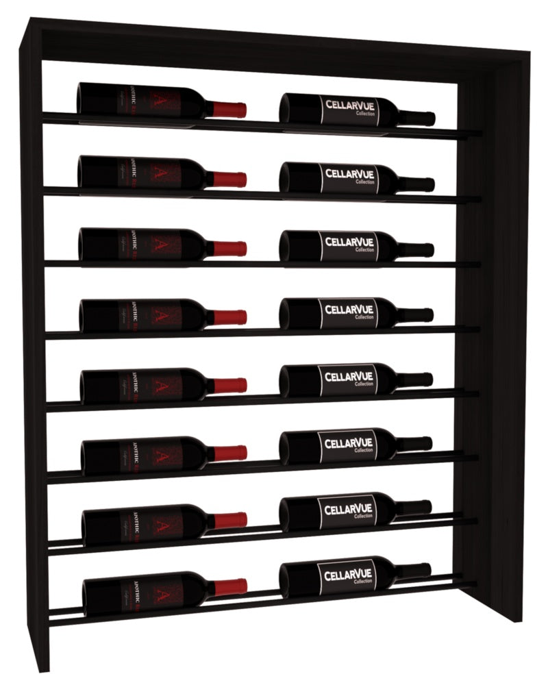 InstaCellar 35" Horizontal Top Display – Black Metal Rods – Premium Redwood / Black stained