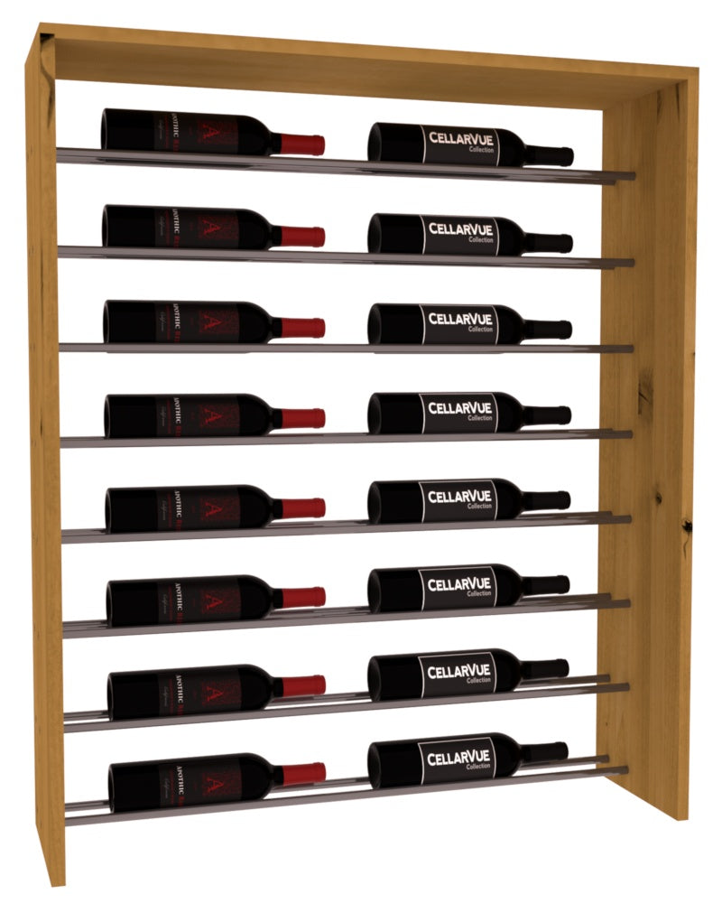 InstaCellar 35" Horizontal Top Display – Gunmetal Rods – Knotty Alder / Oak stained