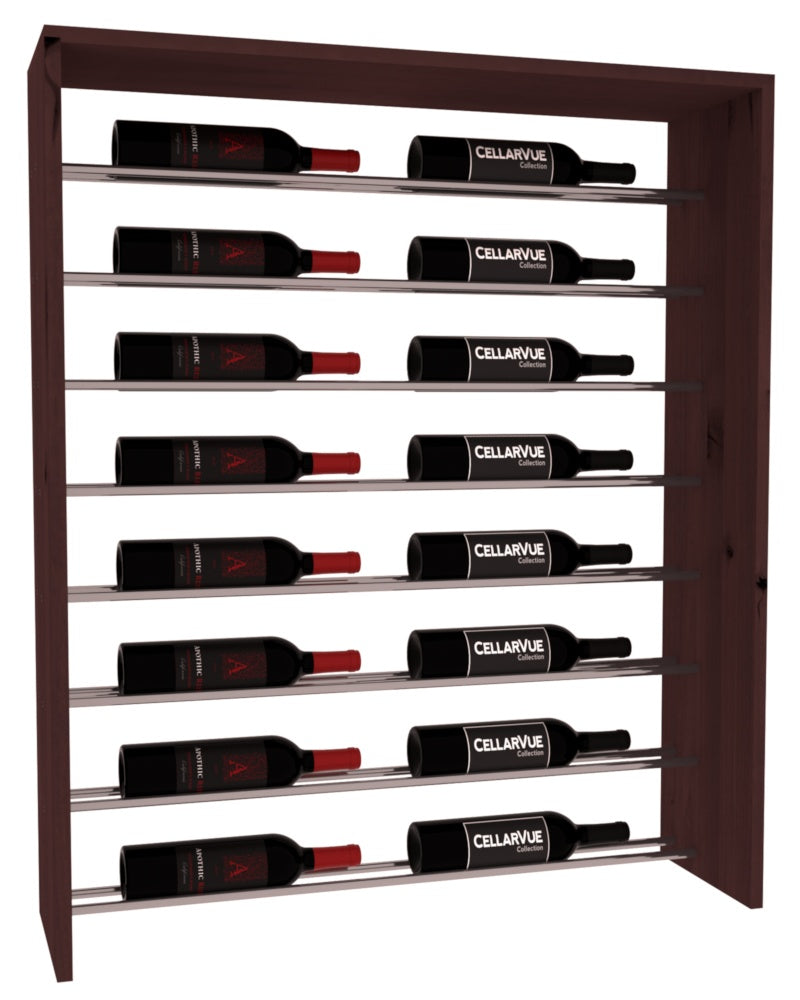 InstaCellar 35" Horizontal Top Display – Gunmetal Rods – Knotty Alder / Walnut stained