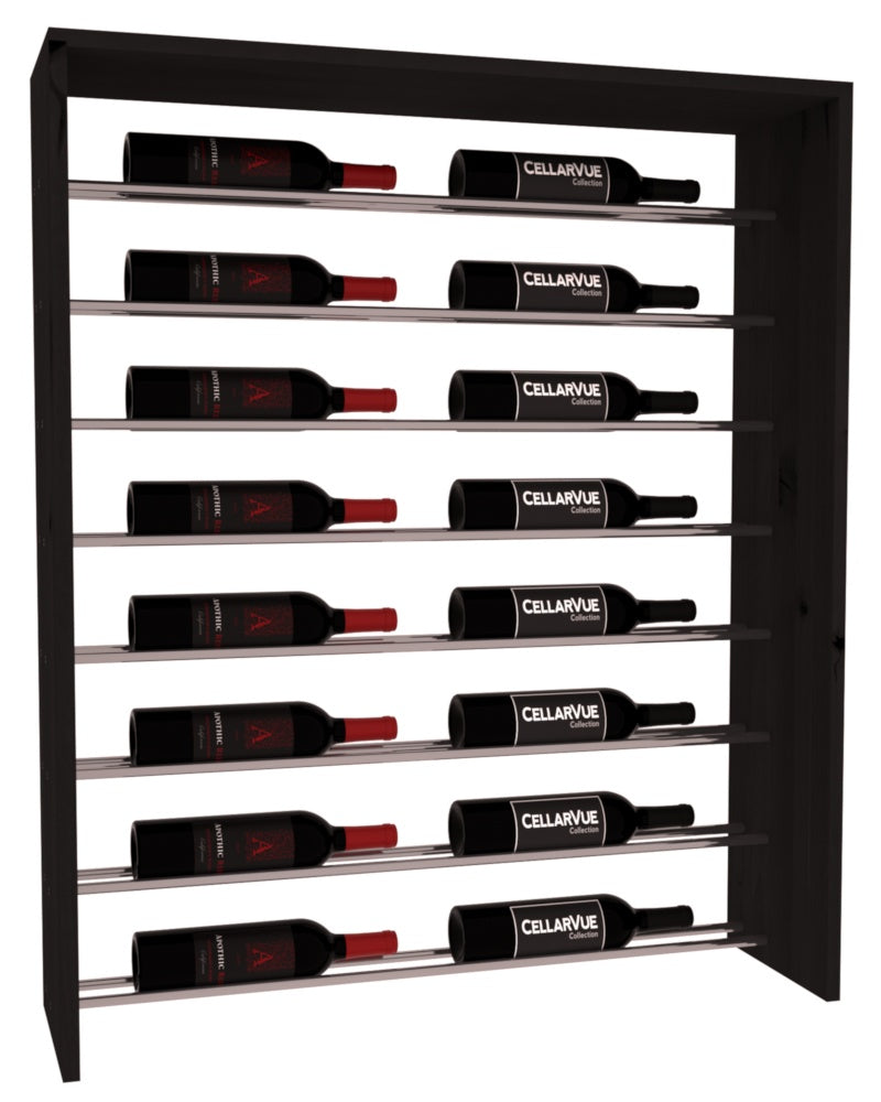 InstaCellar 35" Horizontal Top Display – Gunmetal Rods – Knotty Alder / Black stained