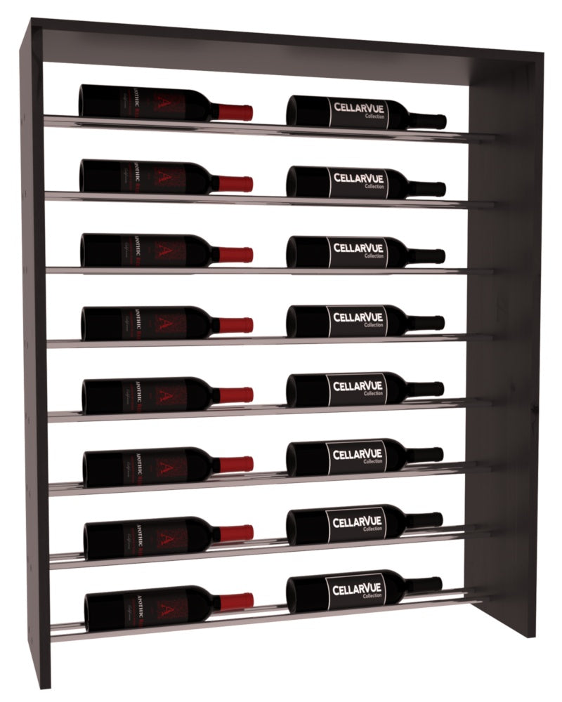 InstaCellar 35" Horizontal Top Display – Gunmetal Rods – Knotty Alder / Black stained