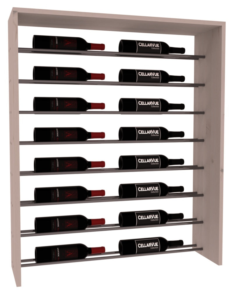 InstaCellar 35" Horizontal Top Display – Gunmetal Rods – Knotty Alder / Greywash stained