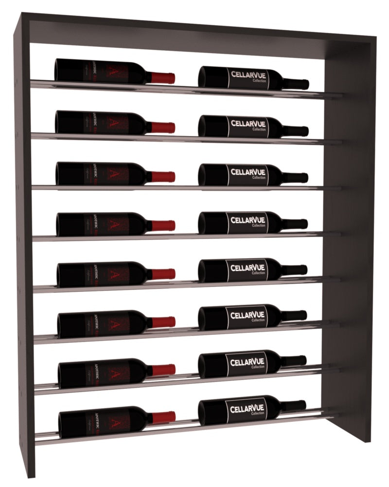 InstaCellar 35" Horizontal Top Display – Gunmetal Rods – Ponderosa Pine / Black stained