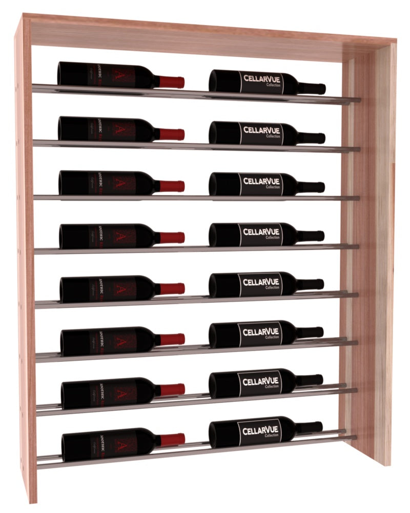 InstaCellar 35" Horizontal Top Display – Gunmetal Rods – Premium Redwood / Unstained
