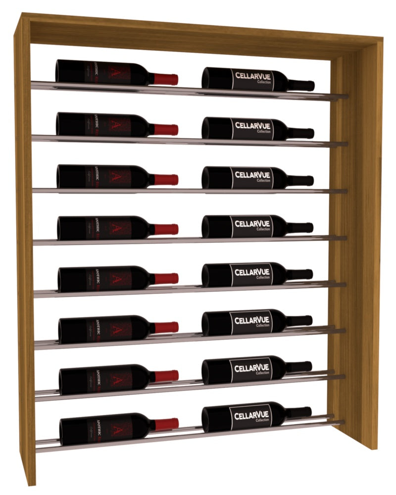 InstaCellar 35" Horizontal Top Display – Gunmetal Rods – Premium Redwood / Oak stained