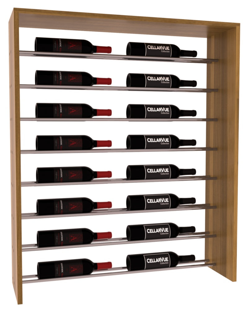 InstaCellar 35" Horizontal Top Display – Gunmetal Rods – Premium Redwood / Oak stained