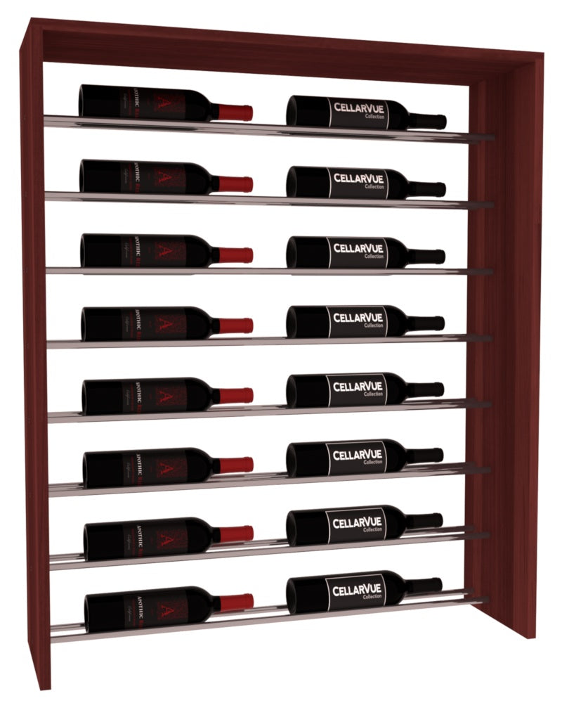 InstaCellar 35" Horizontal Top Display – Gunmetal Rods – Premium Redwood / Cherry stained