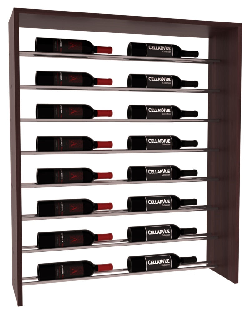 InstaCellar 35" Horizontal Top Display – Gunmetal Rods – Premium Redwood / Walnut stained