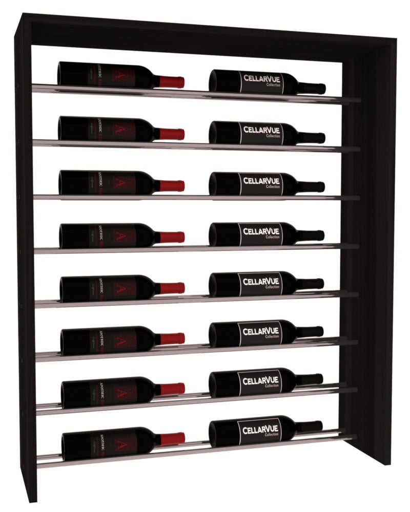 InstaCellar 35" Horizontal Top Display – Gunmetal Rods – Premium Redwood / Black stained