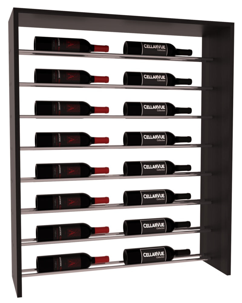 InstaCellar 35" Horizontal Top Display – Gunmetal Rods – Premium Redwood / Black stained