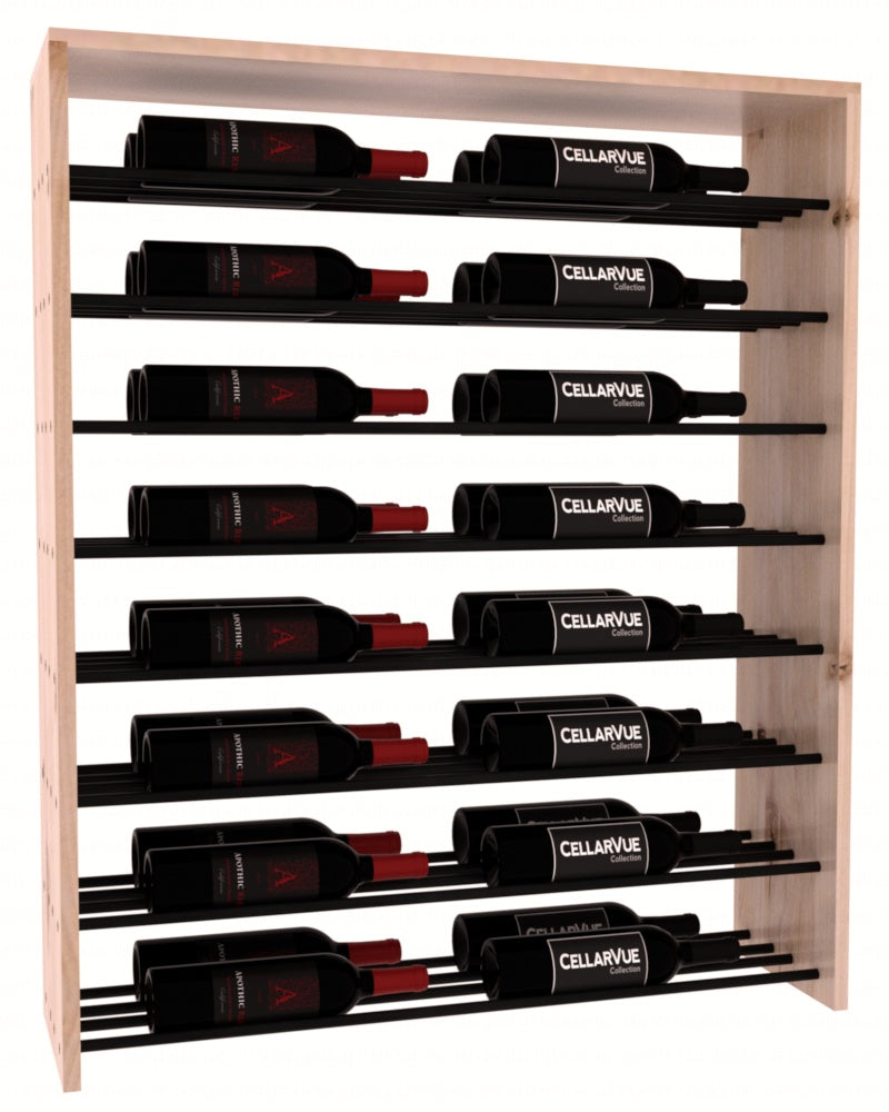 InstaCellar 35" Horizontal Double Deep Top Display – Black Metal Rods – Knotty Alder / Unstained