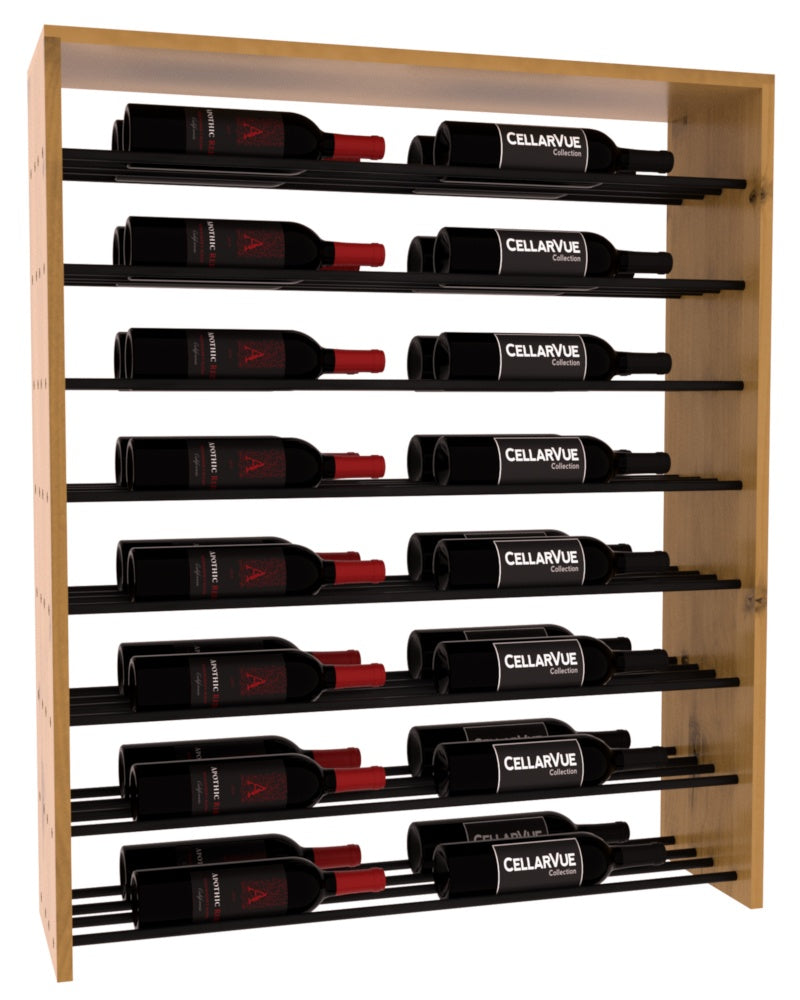 InstaCellar 35" Horizontal Double Deep Top Display – Black Metal Rods – Knotty Alder / Oak stained