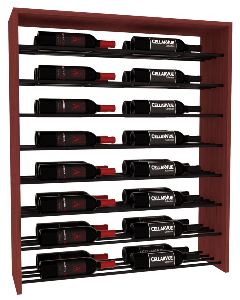 InstaCellar 35" Horizontal Double Deep Top Display – Black Metal Rods – Knotty Alder / Cherry stained