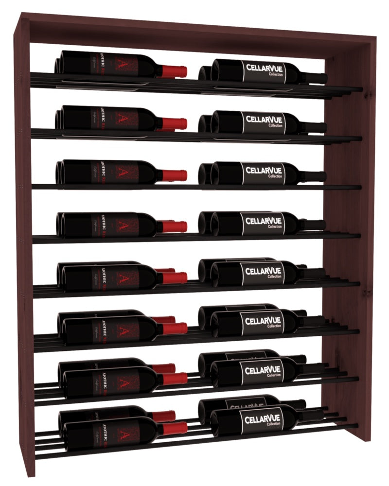 InstaCellar 35" Horizontal Double Deep Top Display – Black Metal Rods – Knotty Alder / Walnut stained