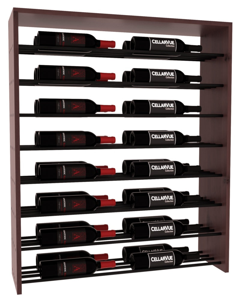 InstaCellar 35" Horizontal Double Deep Top Display – Black Metal Rods – Knotty Alder / Walnut stained