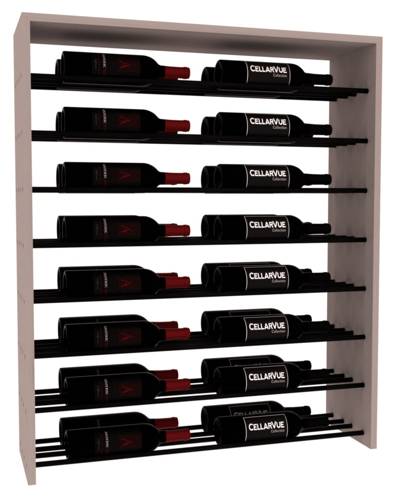 InstaCellar 35" Horizontal Double Deep Top Display – Black Metal Rods – Knotty Alder / Greywash stained
