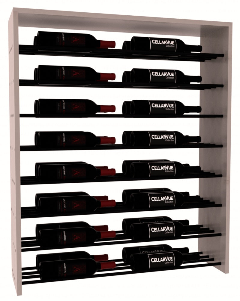 InstaCellar 35" Horizontal Double Deep Top Display – Black Metal Rods – Knotty Alder / Greywash stained