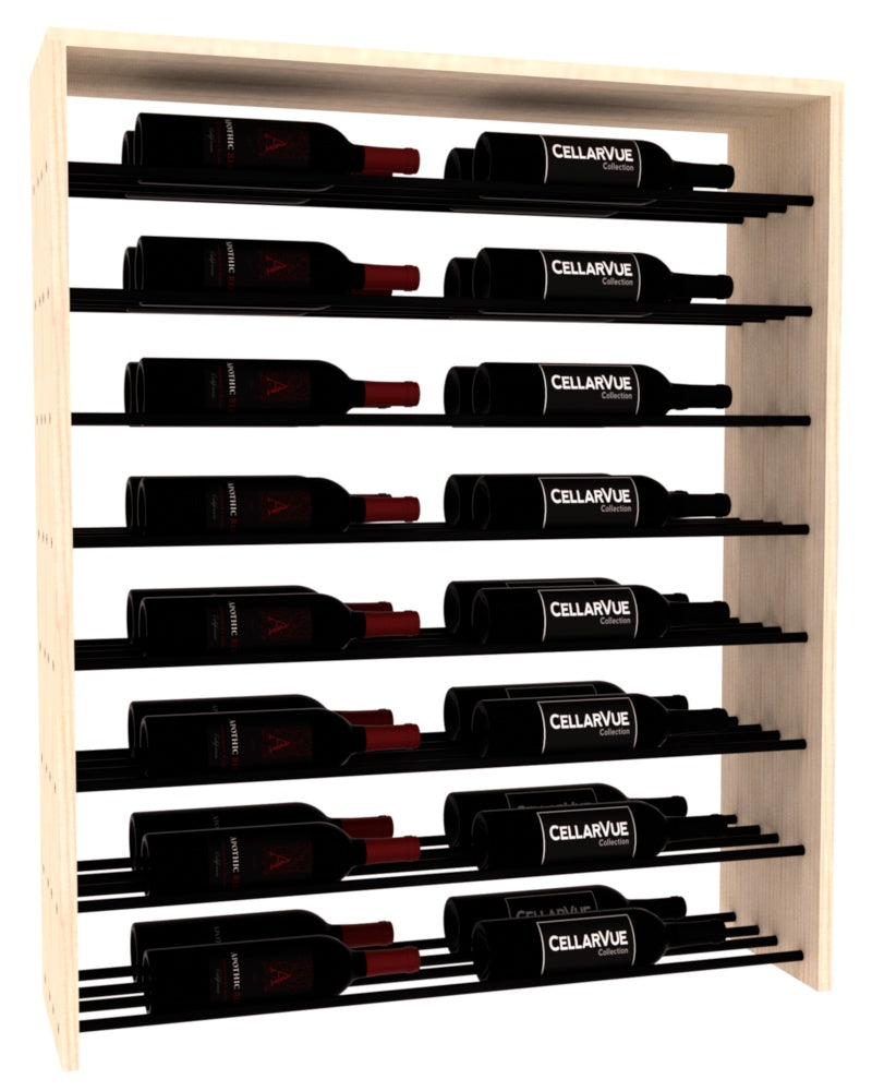 InstaCellar 35" Horizontal Double Deep Top Display – Black Metal Rods – Ponderosa Pine / Unstained