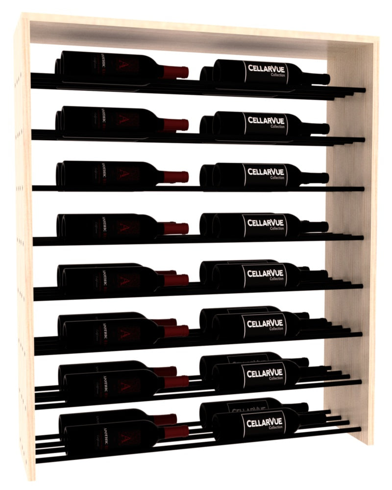 InstaCellar 35" Horizontal Double Deep Top Display – Black Metal Rods – Ponderosa Pine / Unstained