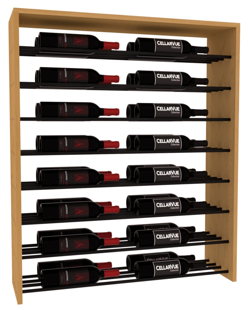InstaCellar 35" Horizontal Double Deep Top Display – Black Metal Rods – Ponderosa Pine / Oak stained