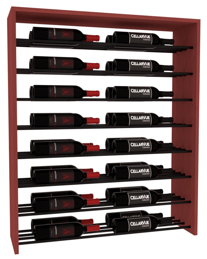 InstaCellar 35" Horizontal Double Deep Top Display – Black Metal Rods – Ponderosa Pine / Cherry stained