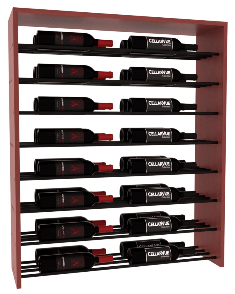InstaCellar 35" Horizontal Double Deep Top Display – Black Metal Rods – Ponderosa Pine / Cherry stained