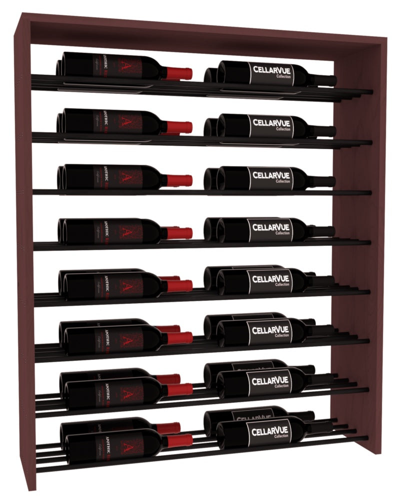 InstaCellar 35" Horizontal Double Deep Top Display – Black Metal Rods – Ponderosa Pine / Walnut stained