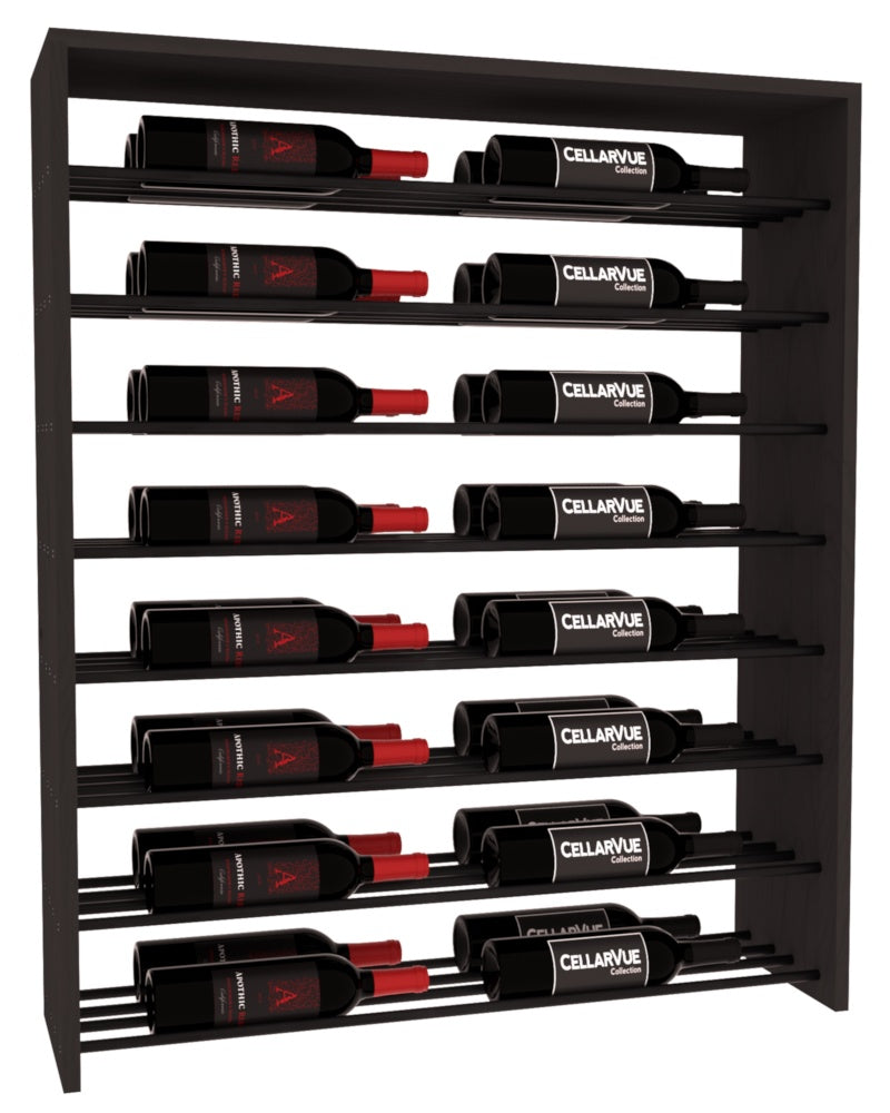InstaCellar 35" Horizontal Double Deep Top Display – Black Metal Rods – Ponderosa Pine / Black stained